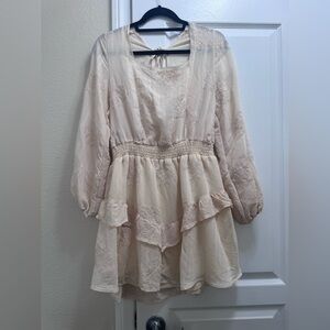 And Now This Cream Size Large Long Sleeve Mini Dress